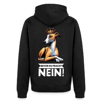 Avant de demander aux Whippets Greyhound Whippets - Veste à capuche bio Premium Unisexe - noir - Dos - Nico (187cm)