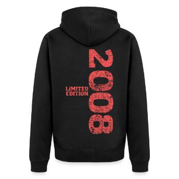 Limited Edition 2008 18th Birthday Gift - Unisex Premium Organic Zip Hoodie - black - Back - Nico (187cm)