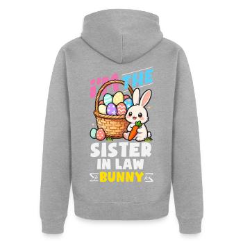 Frohe Ostern Süßer Osterhase Eiersuche Ostereier - Unisex Premium Bio Zip Hoodie - Grau meliert - Hinten - Nico (187cm)