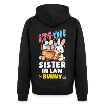 Frohe Ostern Süßer Osterhase Eiersuche Ostereier - Unisex Premium Bio Zip Hoodie - Schwarz - Hinten - Nico (187cm)