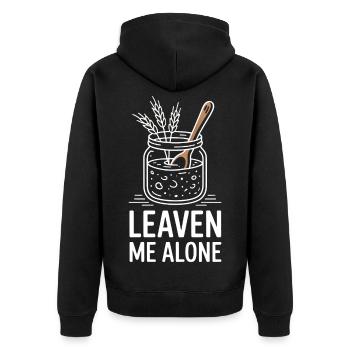 Lass Mich Allein Kräuterglas - Unisex Premium Bio Zip Hoodie - Schwarz - Hinten - Nico (187cm)