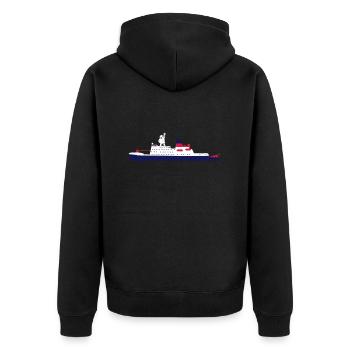 Rv Polarstern - Unisex Premium Bio Zip Hoodie - Schwarz - Hinten - Nico (187cm)