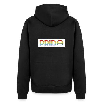 Pride rainbow white background - Unisex Premium Bio Zip Hoodie - Schwarz - Hinten - Nico (187cm)