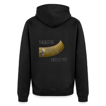 Year of birth 1964 Vintage Retro, birth, birthday - Unisex Premium Organic Zip Hoodie - black - Back - Nico (187cm)