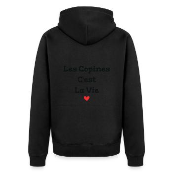 les copines c'est la vie - Veste à capuche bio Premium Unisexe - noir - Dos - Nico (187cm)