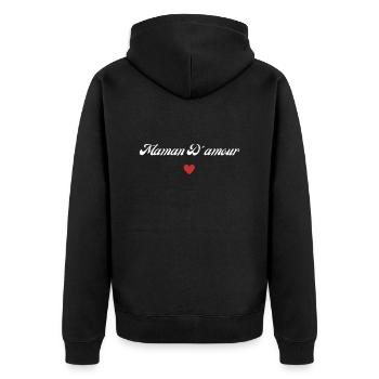maman d'amour - Veste à capuche bio Premium Unisexe - noir - Dos - Nico (187cm)