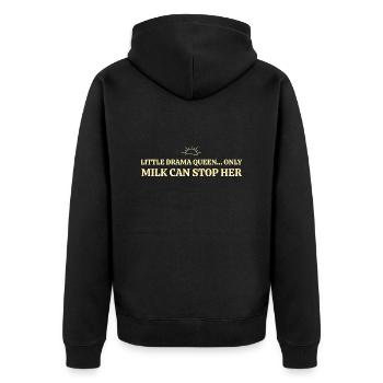 Little Drama Queen - Unisex Premium Bio Zip Hoodie - Schwarz - Hinten - Nico (187cm)