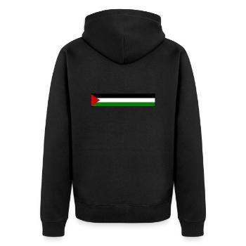 Free palestine - Unisex Premium Bio Zip Hoodie - Schwarz - Hinten - Nico (187cm)