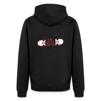 Keep Calm Skate On Skateboard Skater Skateboarding - Unisex Premium Organic Zip Hoodie - black - Back - Nico (187cm)