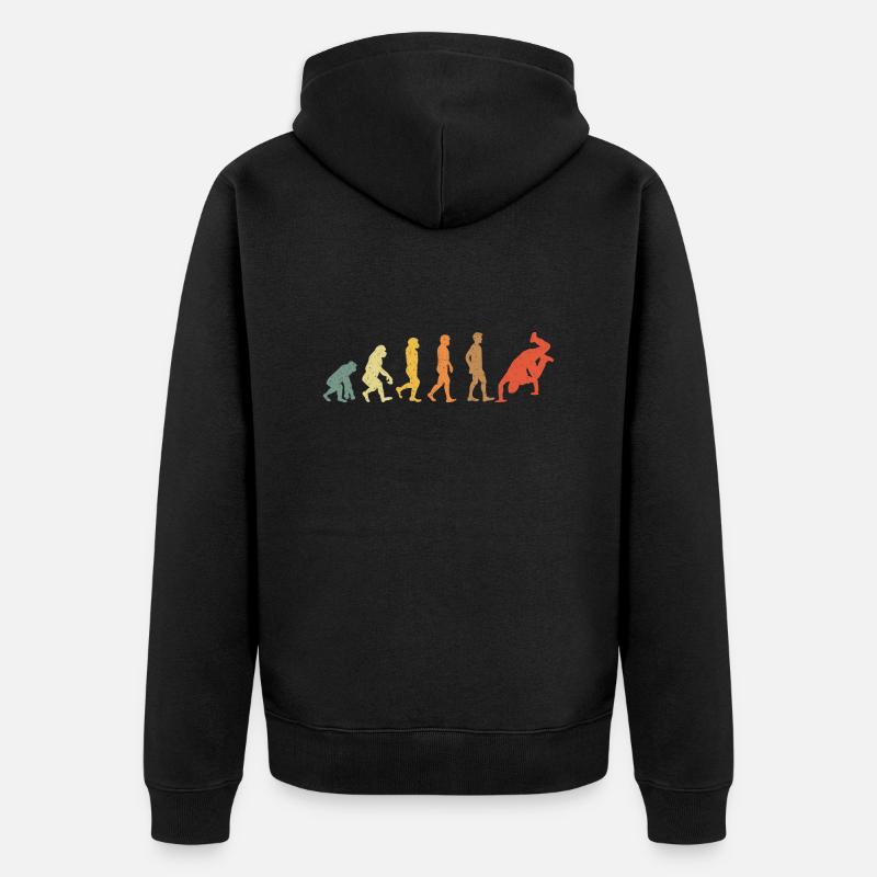 Breakdance Evolution vintage rétro - Veste à capuche bio Premium Unisexe - noir