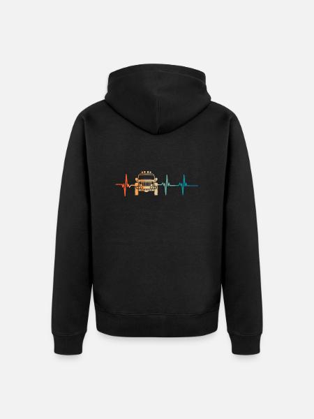 Heartbeat Offroad-Auto - Unisex Premium Bio Zip Hoodie - Schwarz
