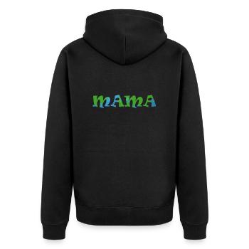 MAMA - Unisex Premium Bio Zip Hoodie - Schwarz - Hinten - Nico (187cm)