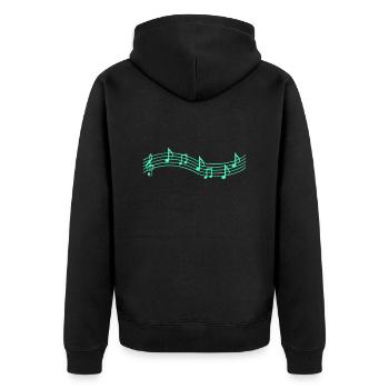 music notes - Unisex Premium Bio Zip Hoodie - Schwarz - Hinten - Nico (187cm)