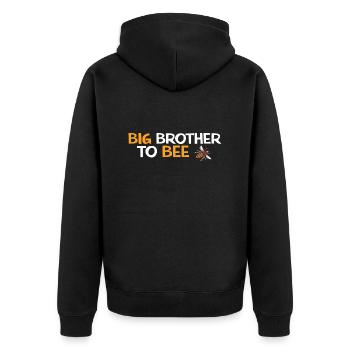 Big Brother to Bee - Unisex Premium Bio Zip Hoodie - Schwarz - Hinten - Nico (187cm)