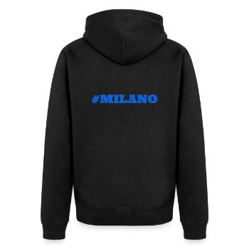 #Milano Milan Milan - Unisex Premium Organic Zip Hoodie - black - Back - Nico (187cm)