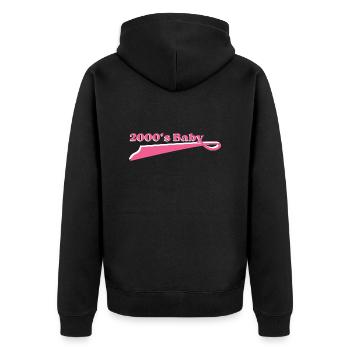 Jahr 2000 Baby - Unisex Premium Bio Zip Hoodie - Schwarz - Hinten - Nico (187cm)