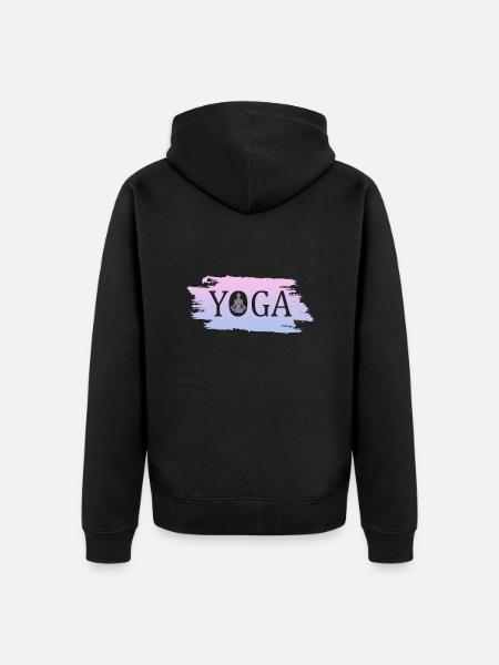 Yoga - Unisex Premium Bio Zip Hoodie - Schwarz
