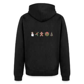 Boho Line Art Design, Series "Xmas" - Unisex Premium Organic Zip Hoodie - black - Back - Nico (187cm)