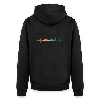 Heartbeat Toronto - Unisex Premium Organic Zip Hoodie - black - Back - Nico (187cm)