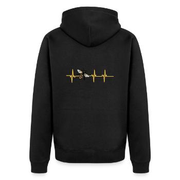 Battement de cœur abeille - Veste à capuche bio Premium Unisexe - noir - Dos - Nico (187cm)