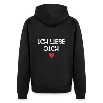 Je t’aime personne préférée chérie Saint-Valentin - Veste à capuche bio Premium Unisexe - noir - Dos - Nico (187cm)