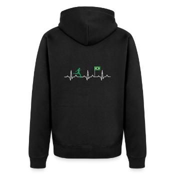 Football Heartbeat Brésil Ekg - Veste à capuche bio Premium Unisexe - noir - Dos - Nico (187cm)