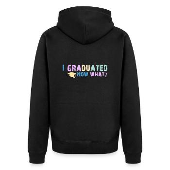 Diplômé - Now What Funny Graduation Day tshirt a - Veste à capuche bio Premium Unisexe - noir - Dos - Nico (187cm)