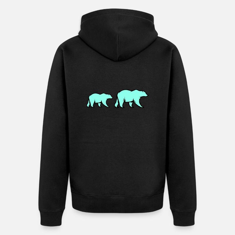 Eisbären - Unisex Premium Bio Zip Hoodie - Schwarz