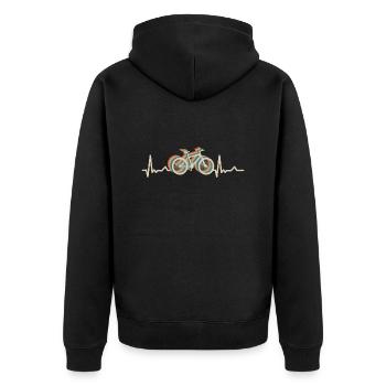 Vélo Heartbeat Retro ECG - Veste à capuche bio Premium Unisexe - noir - Dos - Nico (187cm)