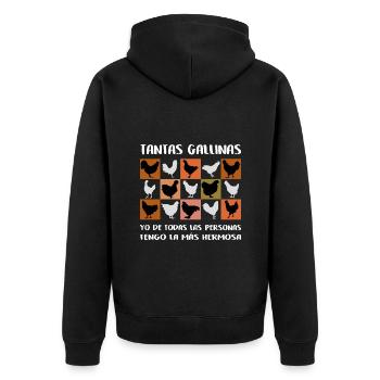 J’ai le plus beau graphique de poulets colorés - Veste à capuche bio Premium Unisexe - noir - Dos - Nico (187cm)