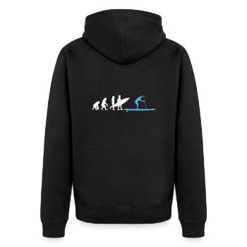 Stand Up Paddle Paddling SUP Evolution - Unisex Premium Organic Zip Hoodie - black - Back - Nico (187cm)