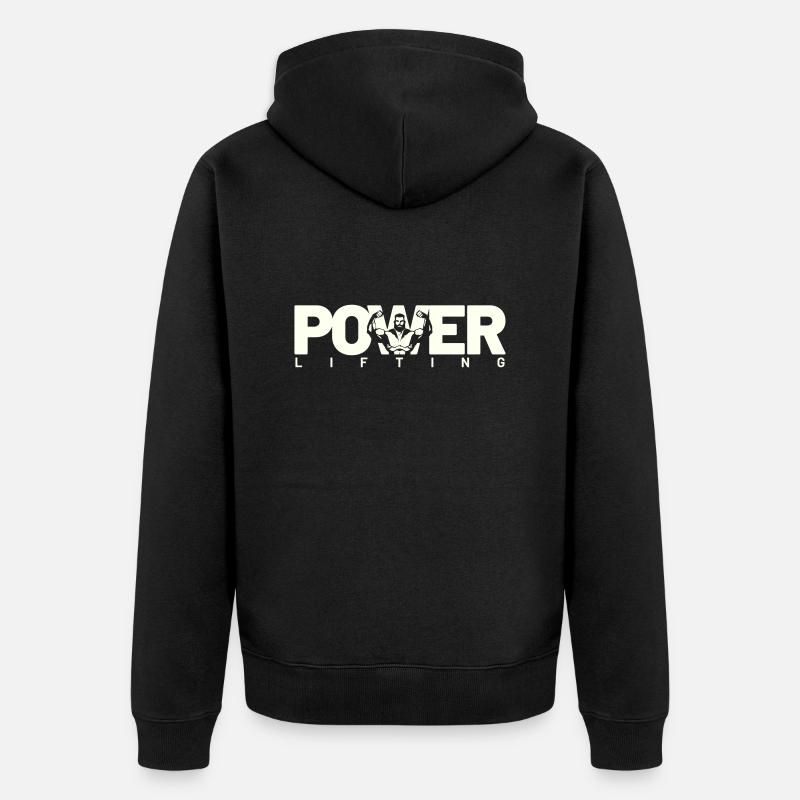power lifting blanc - Veste à capuche bio Premium Unisexe - noir