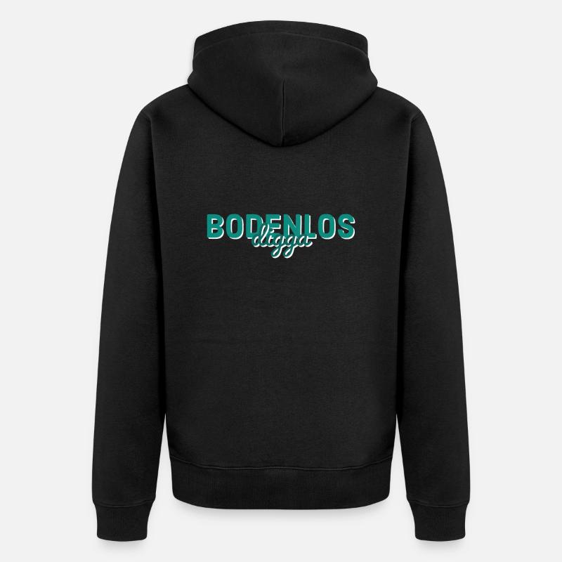 Bodenlos digga - Unisex Premium Bio Zip Hoodie - Schwarz
