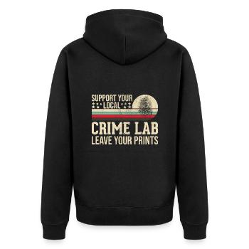 Forensic Technician Crime Scene Investigator Forensic Sentence - Unisex Premium Organic Zip Hoodie - black - Back - Nico (187cm)