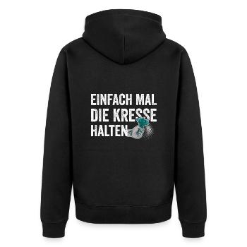 Einfach Mal die Kresse Halten Gartenlust Gärtner - Unisex Premium Bio Zip Hoodie - Schwarz - Hinten - Nico (187cm)