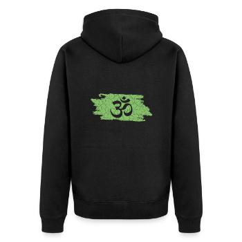 Om - Unisex Premium Bio Zip Hoodie - Schwarz - Hinten - Nico (187cm)