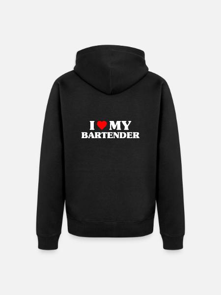 I Love My Bartender - Unisex Premium Organic Zip Hoodie - black