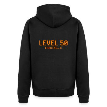 50th Birthday 50 Years Level 50 - Unisex Premium Organic Zip Hoodie - black - Back - Nico (187cm)