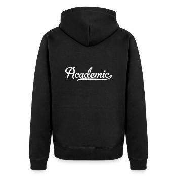 Diplômé de l’université - Veste à capuche bio Premium Unisexe - noir - Dos - Nico (187cm)