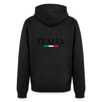 Italien, ein Land des Tourismus - Unisex Premium Bio Zip Hoodie - Schwarz - Hinten - Nico (187cm)