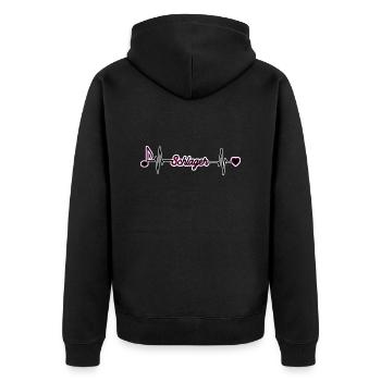 Schlager fans idée cadeau de pulsation cardiaque - Veste à capuche bio Premium Unisexe - noir - Dos - Nico (187cm)