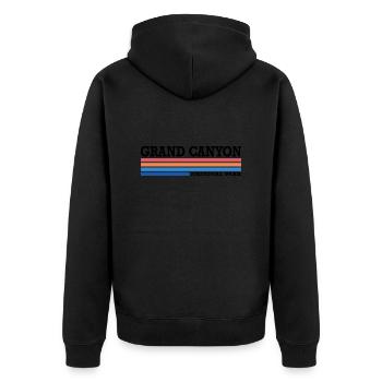 Grand Canyon Nationalpark Retro - Unisex Premium Bio Zip Hoodie - Schwarz - Hinten - Nico (187cm)