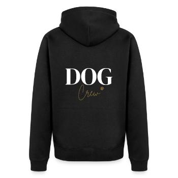 Dog Crew - Unisex Premium Bio Zip Hoodie - Schwarz - Hinten - Nico (187cm)
