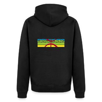 Morocco Amazigh - Veste à capuche bio Premium Unisexe - noir - Dos - Nico (187cm)