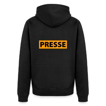 presse - Veste à capuche bio Premium Unisexe - noir - Dos - Nico (187cm)