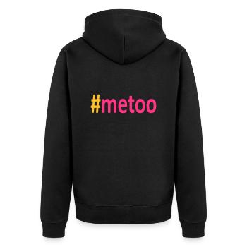 #metoo - Unisex Premium Bio Zip Hoodie - Schwarz - Hinten - Nico (187cm)