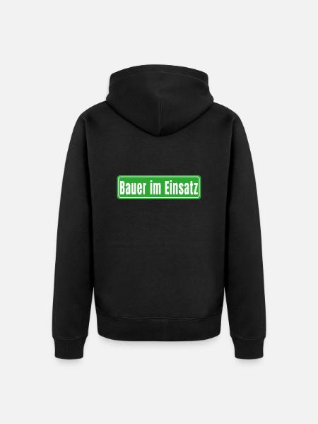 Bauer im Einsatz - Unisex Premium Bio Zip Hoodie - Schwarz