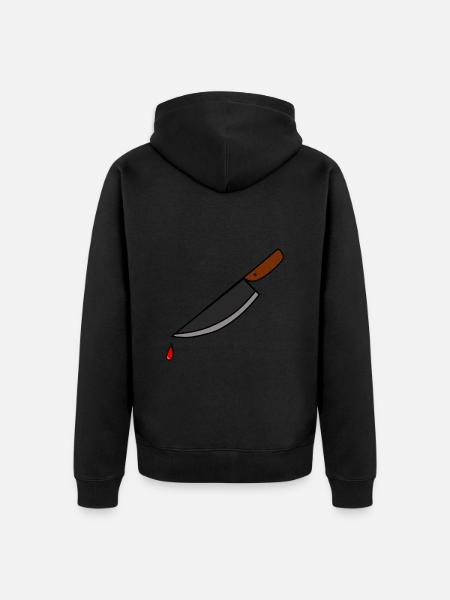 Bloody knife - Unisex Premium Organic Zip Hoodie - black