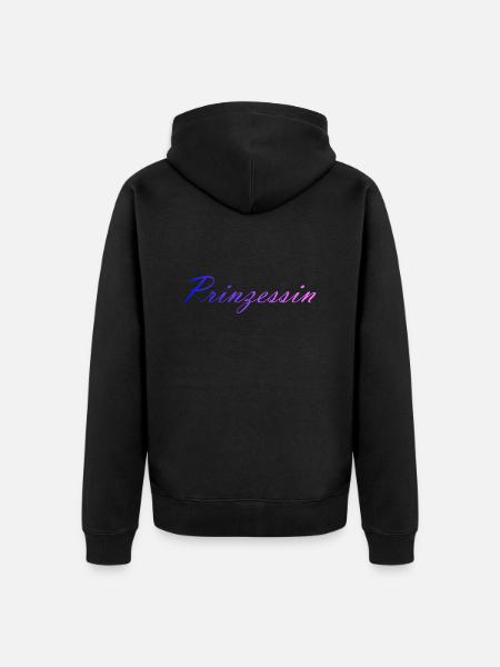 prinzessin rosaBlau - Unisex Premium Bio Zip Hoodie - Schwarz