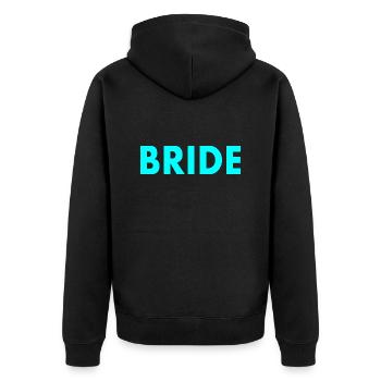 Bride - Unisex Premium Bio Zip Hoodie - Schwarz - Hinten - Nico (187cm)